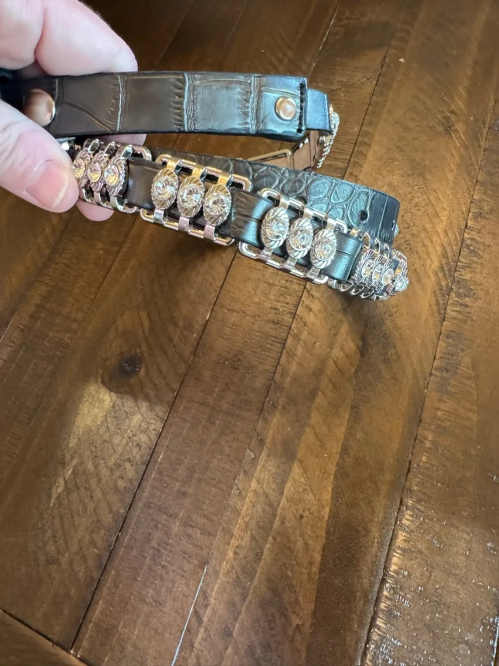 Nocona Rhinestone Studded Bling Western‎ Belt XL Genuine Leather Statement